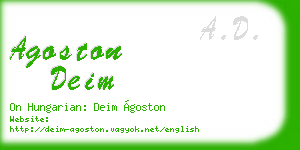 agoston deim business card