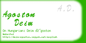 agoston deim business card